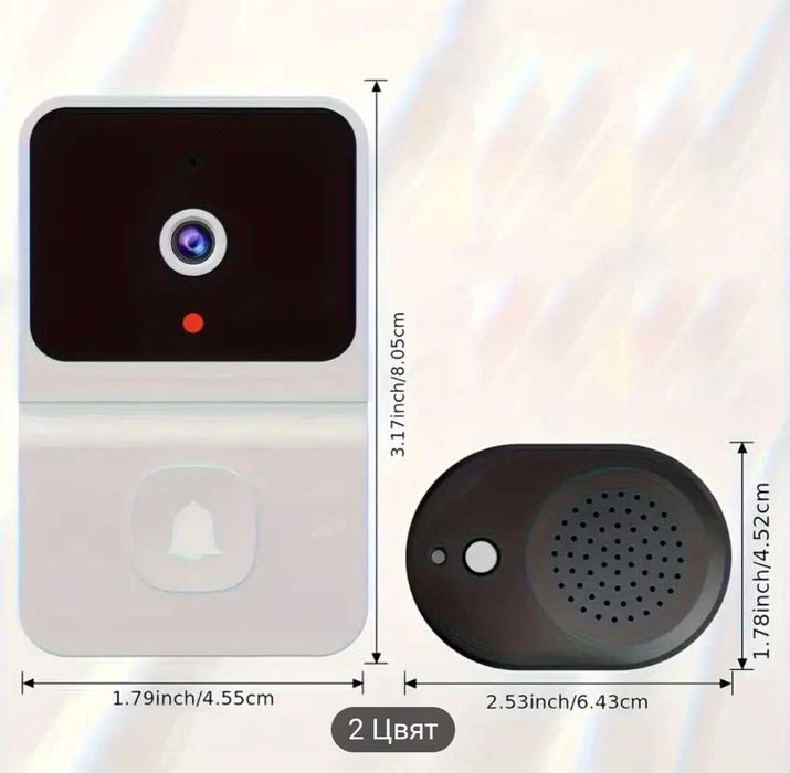 Безжичен wifi звънец с камера нощно виждане, видео и аудио връзка