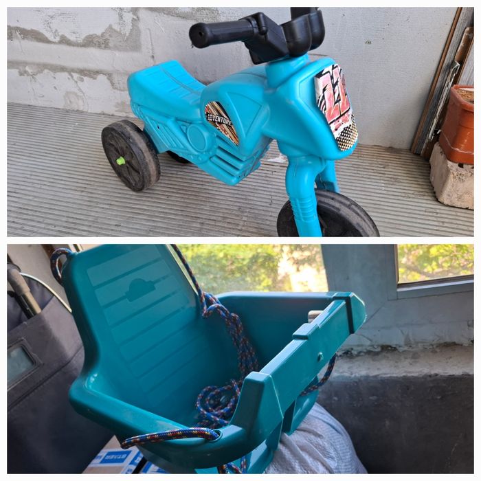 Vand motoreta și leagan copii