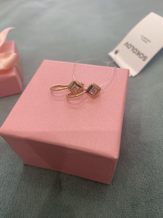 Серьги детские золотые