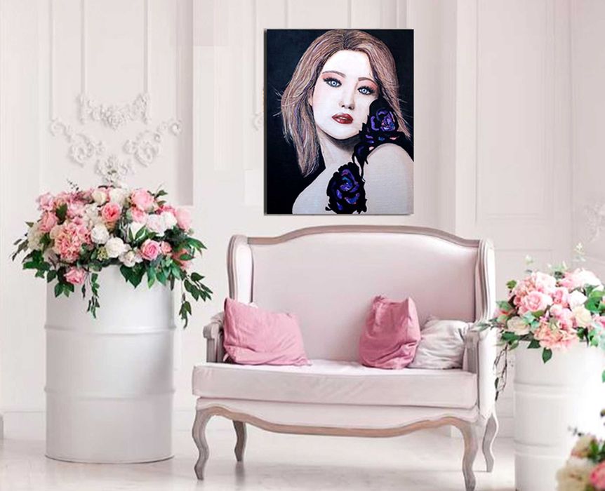 Tablou, portret femeie, 60,5 cm x 47, 5 cm