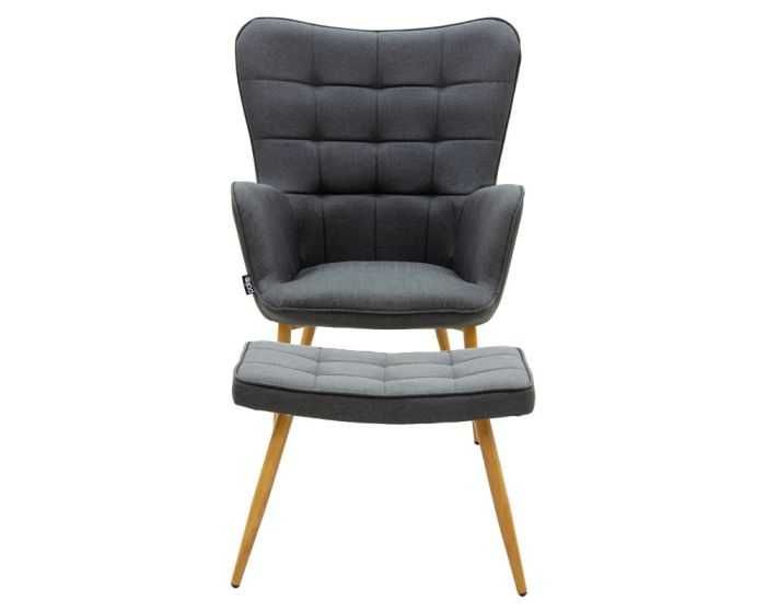 Кресло с табуретка Maddison, цвят антрацит