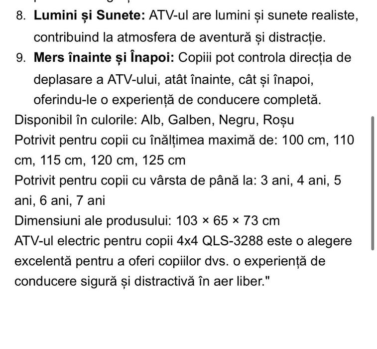Atv electric pt copii 4x4