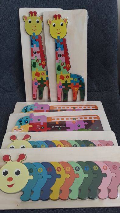 Дървени пъзели - животни / превозни средства / герои