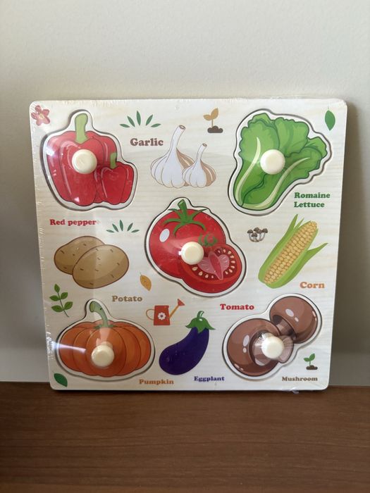 Дървен образователен пъзел за деца