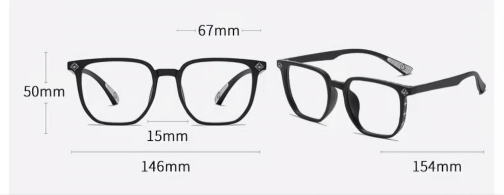 Оправа для очков чёрно-прозрачная
