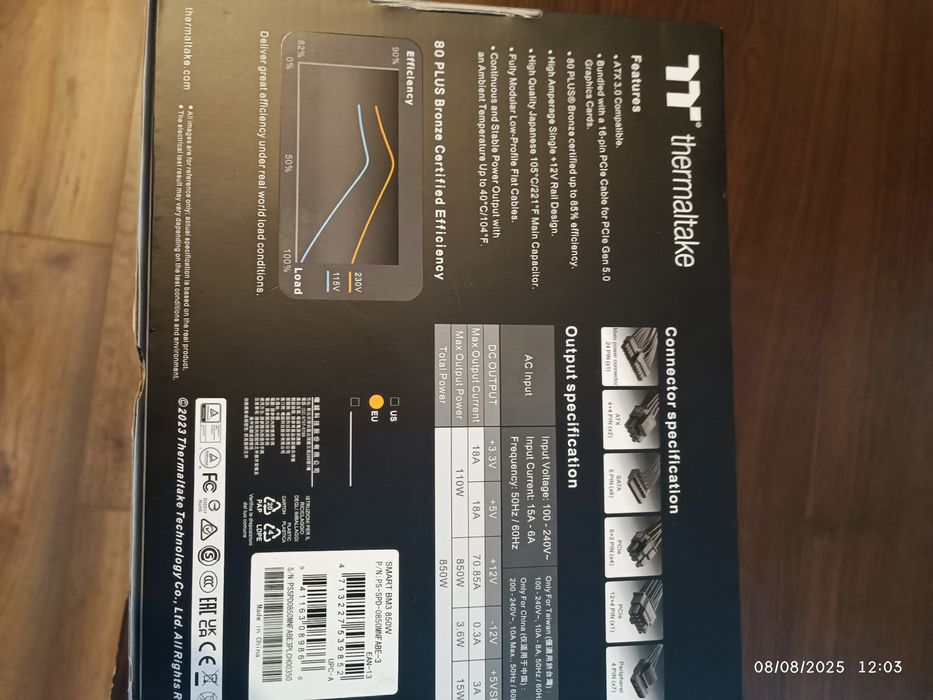 Vand sursa PC thermaltake 850w nou