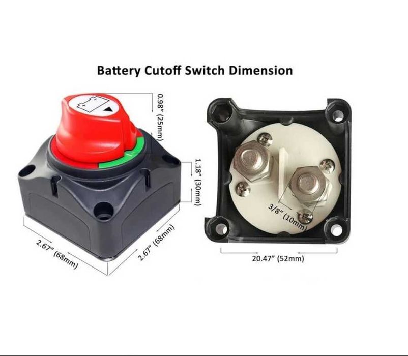 Ключ маса, превключвател, изолатор, 12–48V, 275A