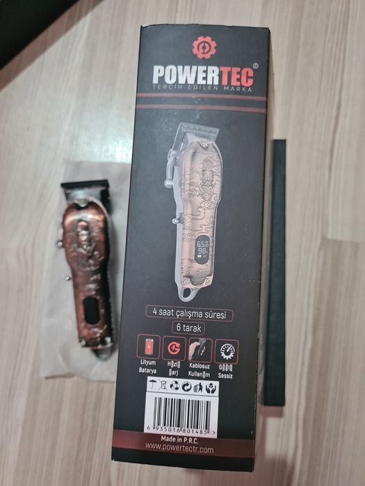 Професионална безжична метална машинка за подстригване PowertecTr-6700