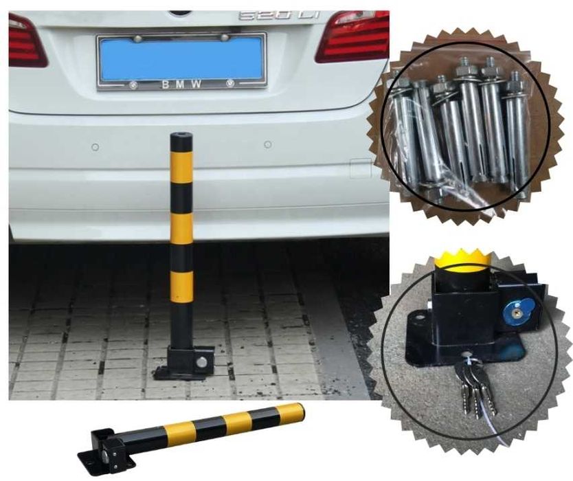 Сгъваем стълб за паркомясто 60 см със заключване и 3 ключа