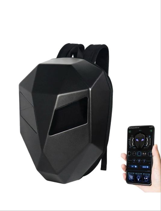 Rucsac Moto cu Ecran LED Programabil, Design Waterproof, Negru.