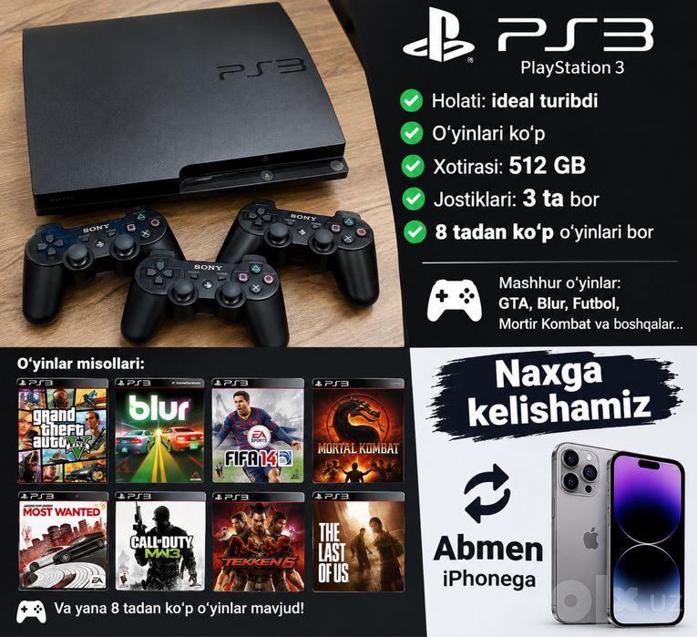 Ps3 512 gb 5 tadan kop