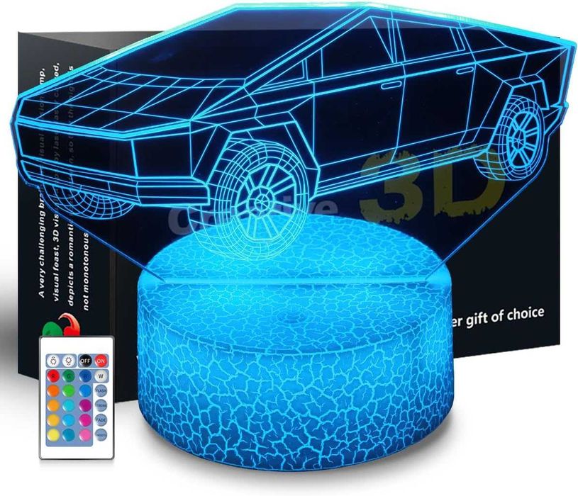 3D LED нощни лампи с дистанционно и различни дизайни – футбол, аниме, автомобили, геймърски и филмови мотиви