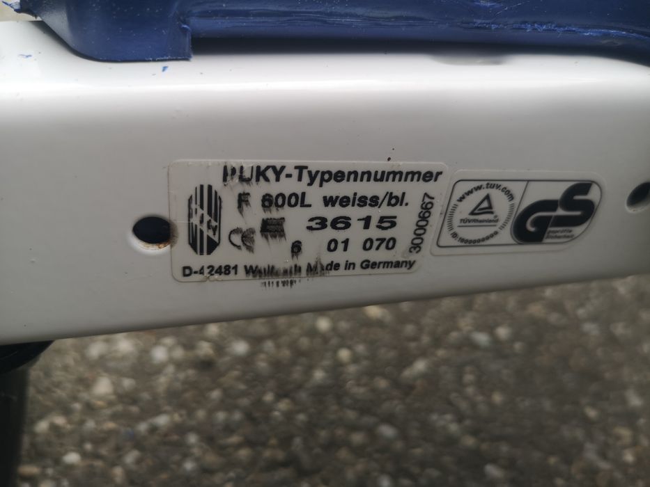 Cart/Kart cu pedale pentru copii PUKY F600 L 5-10 ani alb/albastru