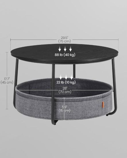 Холна кръгла маса с място за съхранение