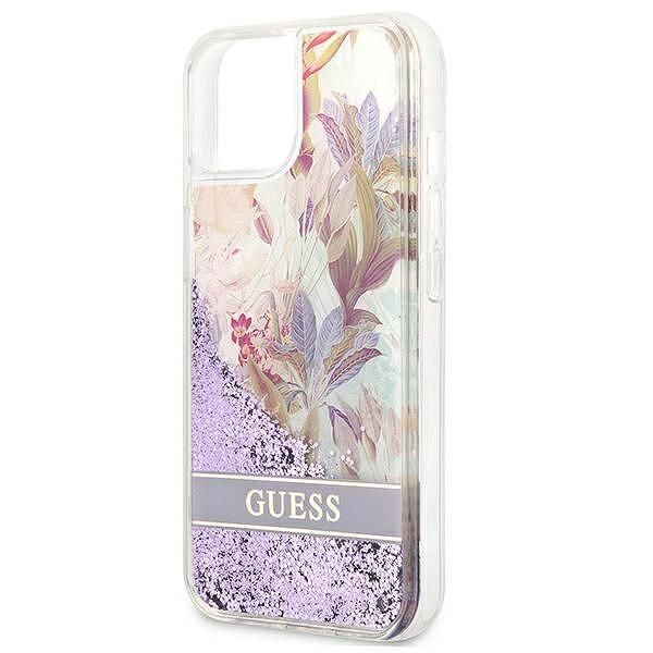 Guess hardcase flower liquid glitter - дизайнерски кейс с течност за i
