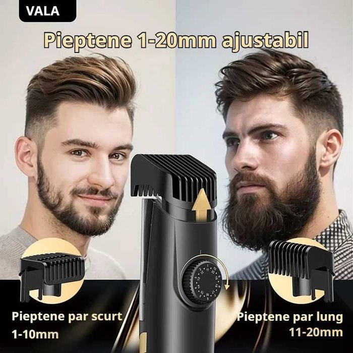 Aparat tuns barba si par cu vacuum umed si uscat, VALA® VS500BK