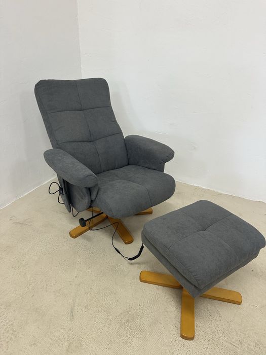 Масажно кресло HOMCOM с табуретка с място за съхранение