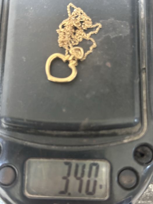 Золотая цепочка с бриллиантовым кулоном 750 пробы