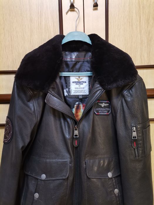 НОВО! Мъжко кожено яке Aeronautica Militare размер M