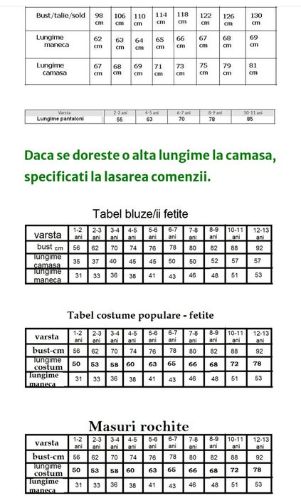 Costum popular pentru fete-5 piese