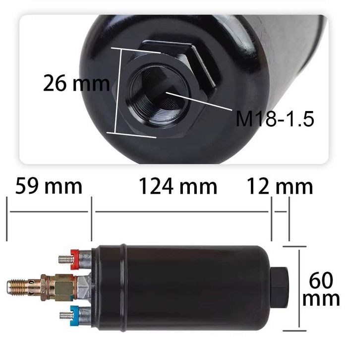 12V 3bar-038 5bar-044 Външна горивоподкачваща горивна подкачваща помпа
