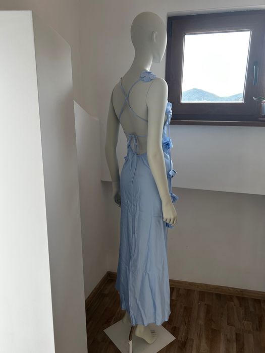 Светлосиня официална рокля размер 36