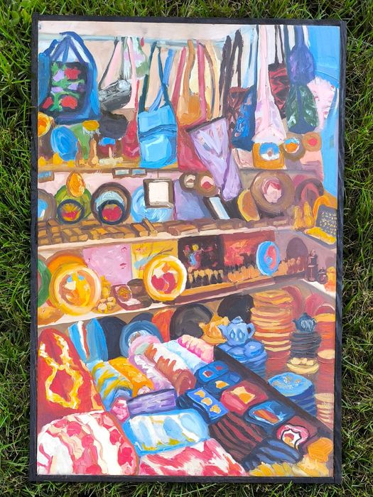 Картина маслом "Сувенирный магазинчик"