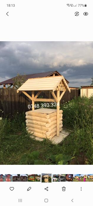 Fântână  rustica  din  lemn  masiv  cismea  put