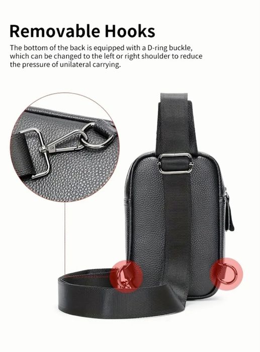 Мъжка дисплей чантичка за през рамо/Универсална и Луксозна-естест.кожа