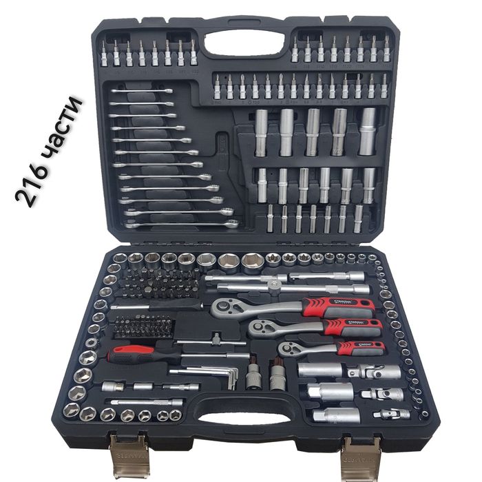 Куфар 108 части 172ч и 216ч. StahlMayer гедоре с 3 броя тресчотки кл