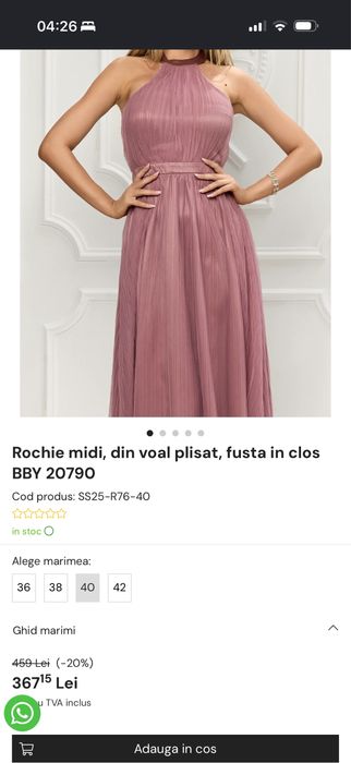 Rochie lila midi bby cu spatele gol