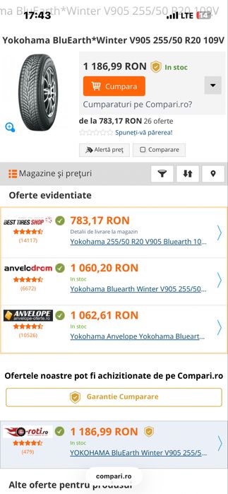 255/50R20 109V Yokohama 7mm