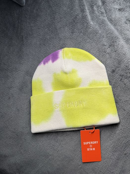 Superdry Vintage dyed beanie caciula unisex galben/mov/bej noua