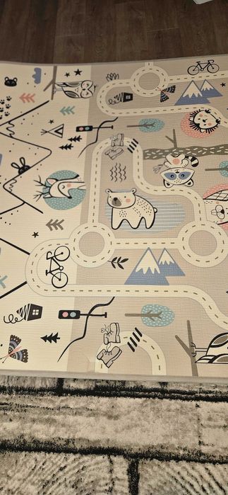 Двулицево дебело детско килимче 150x180