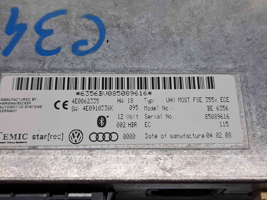 Modul bluetooth Audi Q7 (4LB) [Fabr 2006-2014] 4E0862335