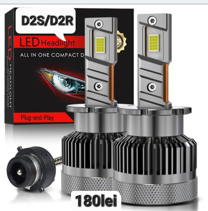 Becuri LED D2S D2R  Canbus  12V-24V  60000LM set 2buc