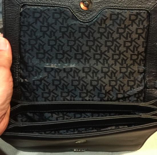 Geanta Plic piele naturala blana ponei DKNY negru leopard animal print