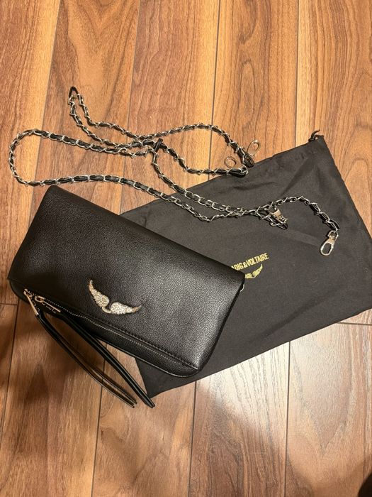 Geanta Zadig & Voltaire Negru Silver Argintiu Black Clutch Poseta