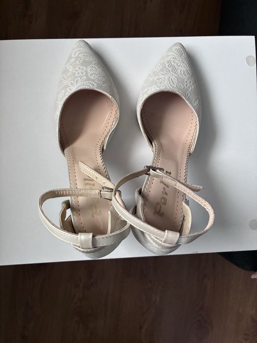 Pantofi de mireasă/ de ocazie din piele cu toc 8 cm