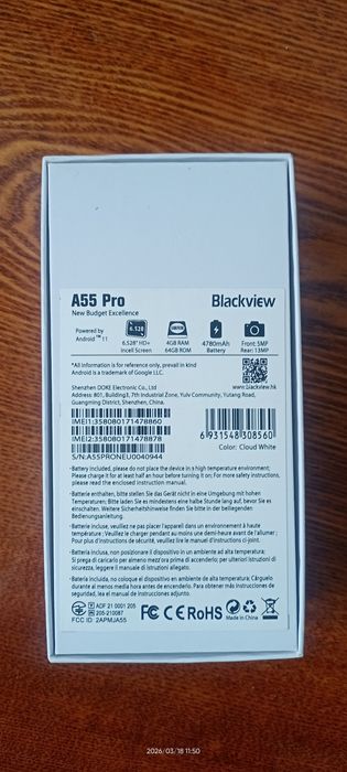 Продам смартфон Blackview A55 Pro. 20000тг. Торг.