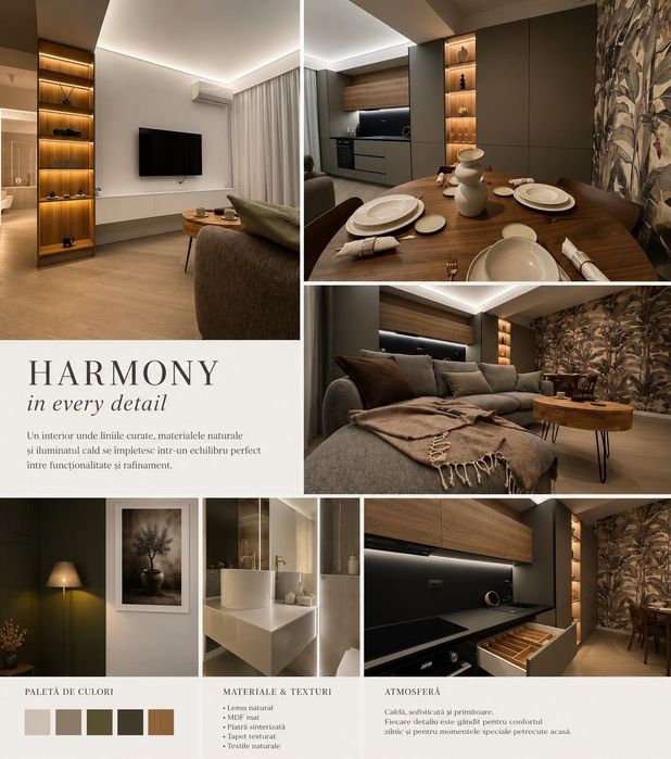INCHIRIERE apartament NOU HARMONY 2 camere premium/designer interior - Cortina North 900 EUR - Vedere 3