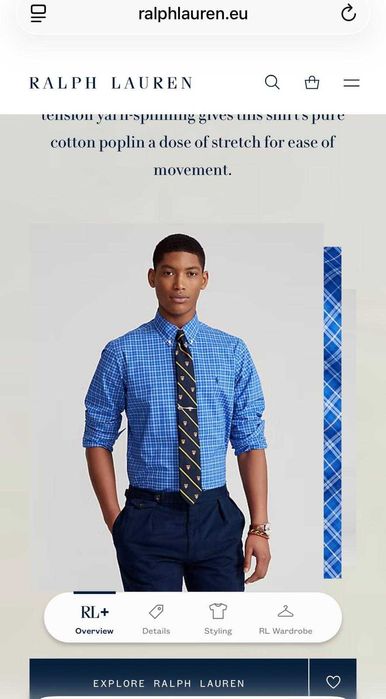 Polo Ralph Lauren Slim Fit Striped Poplin shirt S размер