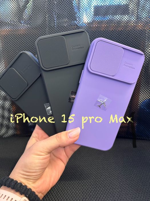 Huse Iphone 15 Pro Max  Transparente Slim și negru