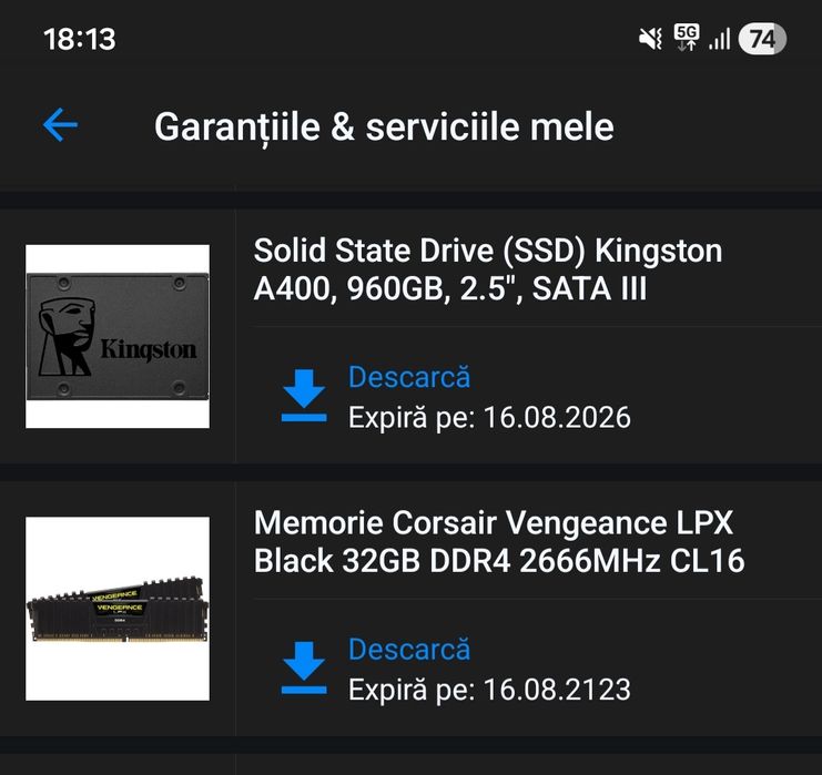 Memorie RAM Corsair LPX 32GB DDR4 2666MHz (Kit 2x16GB) CL16