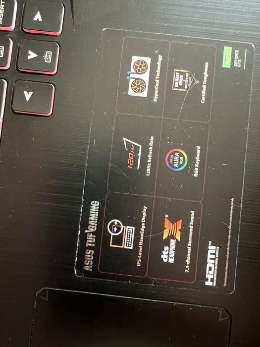 Vând Laptop Gaming Asus TUF FX505 Ryzen 7 16GB RAM GTX 1650 512GB SSD