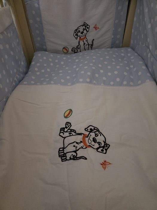 Детская кроватка, матрас, бортик, постельный набор