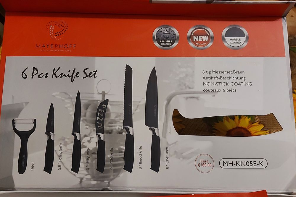 Set 5 Cutite + 1 Decojitor Ceramice - antibactriene MAYERHOFF