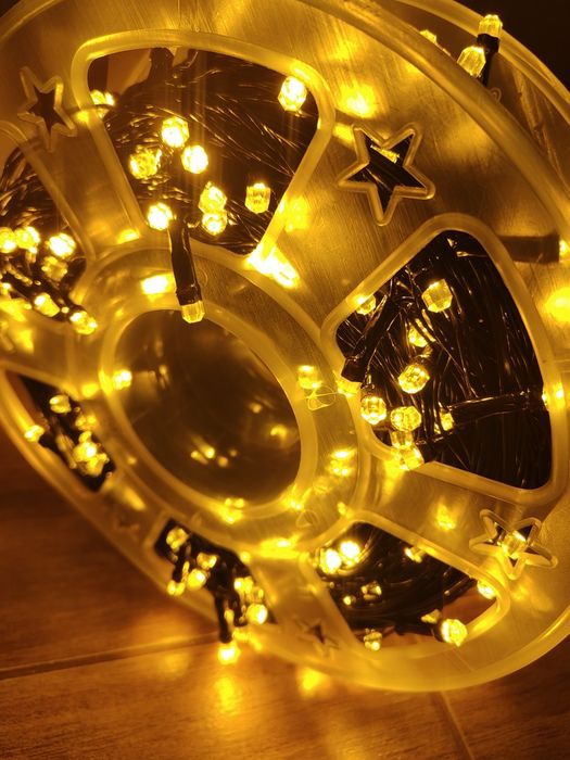 Ролка 100метра Коледни LED Лампи Кристален Диод