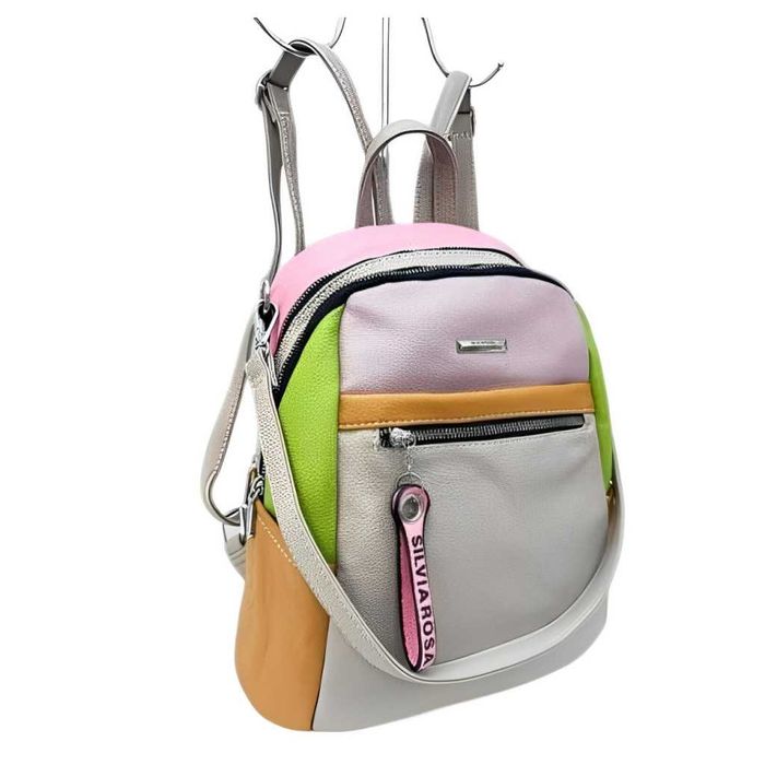 Компактна дамска раница с пъстър дизайн от еко материал