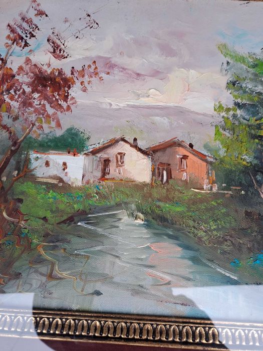 tablou pictura pe panza 68/58 cm semnat